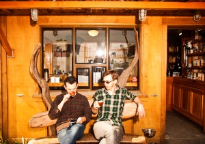 Oliver and Sam in front of Westside