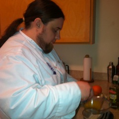 Don Webster making the sauce for the turkey cooking classes olympia wa