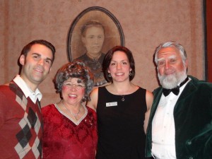 Ken and Josie Johnson stand with Mary and Bud Johansen following a performance of The Nutcracker.  Ken and Josie began teaching and transitioning ownership of the dance studio in 2008.