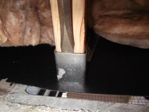 An example of an unsecured floor joist installed in a new home.