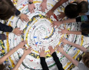 Nova Middle School students turned the braids into the whale's skin.