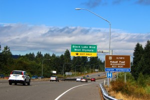Take a right off 101 on Black Lake Exit