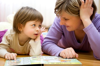 Teacher and child CCPS read Preschool teacher and child