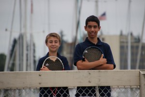 Standing at 5’2", Olympia High School sophomore Ryan Adams (left) is one of the top players in the area and the number two singles player on the Bears tennis team.  The number one player is freshmen Jamie Bautista, who, like Adams, has impressed longtime head coach Denny Bailey with his talent and mental approach.