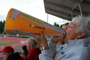 Carson's grandmother, his biggest fan, is at every game, cheering for the team.