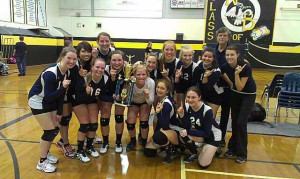 NCHS Volleyball Team after placing first in the North Beach Tournament. The girls are currently 2-0 in league. 