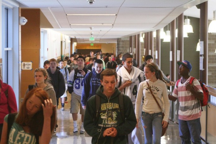 Timberline High School Students in Hallway timberline high school