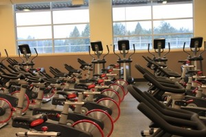 Capital High School Weight Room bikes