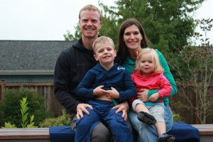 Dr. Stephan Russell with his wife Katie, son Peyton (5) and Allison (2).