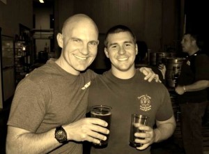 Firefighters Jason Stoltz (right) and Casey Sobel operate Top Rung Brewing in Lacey.