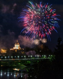 The Lakefair fireworks show is held on Saturday night.