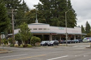 The Wildwood Building, built in 1938, was the first strip mall in Olympia. Photo credit: Jennifer Crain.