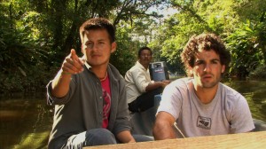 Hugo Lucitante (left) and David Poritz see signs of oil development in Ecuador.