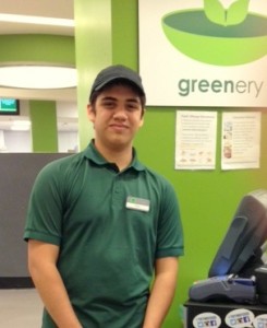 Project SEARCH Student Harley's first internship is in The Greenery, one of TESC's most active food service locations.