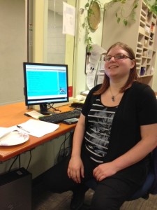 Maddy's work in the Student Accounts office offers her the laid-back office atmosphere that she has found fits her well.