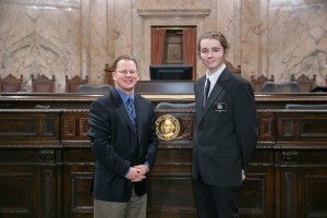 OHS Student Espen Shackelford worked as a page for Rep Chris Reykdal.