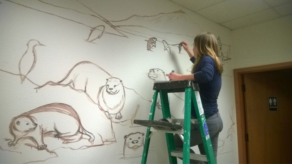Jeannie Beirne Painting Mural in Progress jeannie beirne