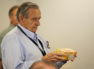 Friends presented Dick Kay with a block of Velveeta cheese during his retirement celebration because he apparently had luck using it as fishing bait in Utah.