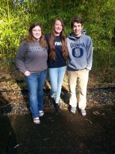 Leah sports her new Olympia gear with my brother Devan and I during her last day with us.