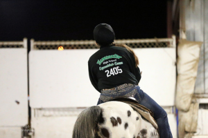 Sophomore rider Meredith Knowlton atop her horse at a 2014 meet. Photo by Sierra Breeze Photography