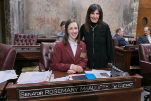 Sen. McAuliffe with Page Jillian Telnack