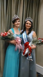 Madeline poses with the 2014 Lakefair queen Madi Murphy after the coronation ceremony