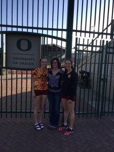 Both Haley and Hannah share the record books with their mother, Debra Chamberlin (center).