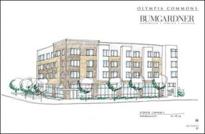 The Olympia Commons will be sited on the corner of State and Adams in downtown Olympia.