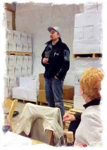 Winemaker Dana Roberts gives a tour of Westport Winery. 