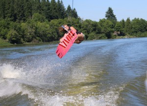 After getting back in shape at Edge Fitness, Colwell is able to again enjoy the sport she loves - wakeboarding.