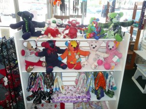 Denise Beechler creates baby blankets, sock monkeys, bears, horses and more.