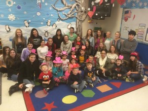 The Oly Bear Preschool and their Early Childhood Education buddies celebrate Valentine's Day together.