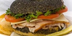 Turkey and cream cheese on a fresh, house-made poppy seed bagel. Daily and weekly specials can be found on Bagel Brothers' Facebook, Instagram and Twitter accounts, as well as discounts, contests and more.