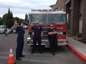 Lacey Firefighters came out to honor local military soldiers and their families.