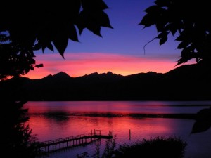 Enjoy the most stunning and romantic sunsets over the Olympic Mountains. Photo Credit: Willcox House Country Inn. 
