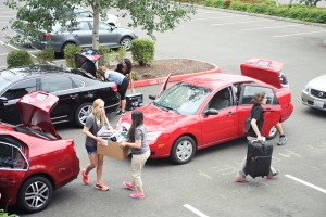 Orientation leaders, resident assistants and staff members alike worked together to help incoming students move in and find their way around campus.