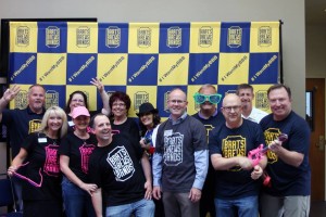 Gateway Rotary Club members show off their new Brats, Brews and Bands T-shirts.