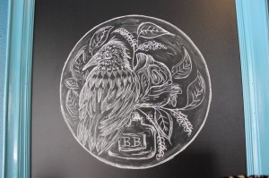 This intricate chalk art was done by Sylvie Sovina, and employee of both Dillingers and Blackbird. Her work will has been on display at Dillingers.