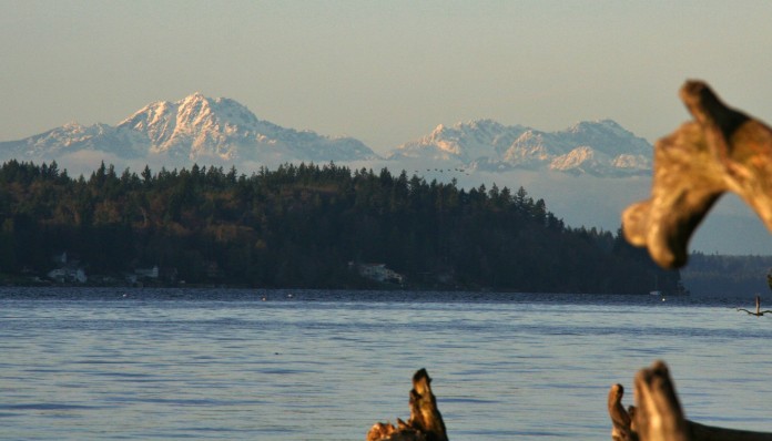The Olympic Mountains from Burfoot Park burfoot park
