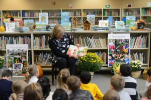 First Lady Trudi Inslee engaged one hundred plus Meadow Elementary 1st and 2nd  graders in a food literacy story time.