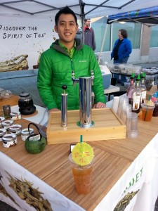 Entrepreneur James Chang started selling his teas at various farmers' markets. Shen Zen Tea is still sold in markets today throughout the Puget Sound region. Photo Credit: Neil Buckland