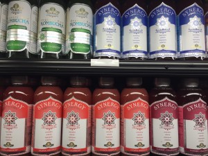 Kombucha can be found in the refrigerated drink section in nearly all grocery stores.