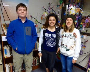 A CHS team won first place in the Thurston County-wide Battle of the Books on March 21. The winning team included (from left) Tommy Wigfield, Kallie Kidder, and Sydney Moffet.