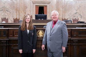 Rep. Sam Hunt with Page Raeauna Watkinson; March 1, 2016