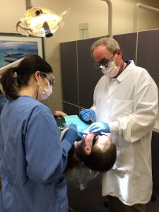 Many volunteer dentists keep The Union Gospel Mission Dental Clinic up and running, including Dr. Hoffman and his assistant Jennifer.