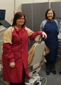 Linda Barrett (right) and her assistant Shelly (left) are two of the hardworking faces behind the many dental services performed for the homeless and the poverty stricken in the greater Olympia area. 