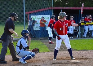 Wolves senior Cole Lester steps to the plate during a non-league game against Fife.