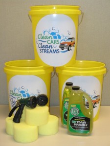 Clean Cars, Clean Streams car wash kits are available for your next fundraising carwash along with informational cards for drivers of each car.