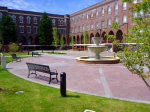This courtyard at Saint Martin's University is an example of the work done by Jeffrey B. Glander and Associates.