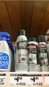 Weiman's and Zep Stainless Steel cleaners are both recommended and can be found at your local home improvement store. Photo courtesy: Maid Perfect